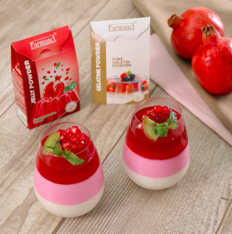 موس انار با پودر ژله انار