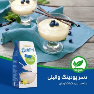 دسر پودینگ وانیلی فرمند - مناسب برای گیاهخواران و وگان ها