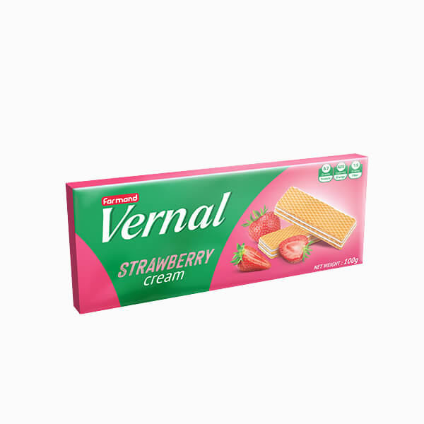 ویفر توت‌فرنگی ورنال 100 گرم