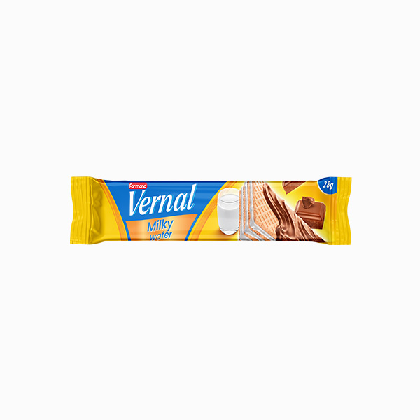 ویفر شیری ورنال با روکش کاکائو